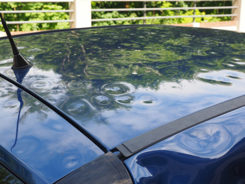 Hail damage on car roof, needing auto dent repair in Carrollton, Texas