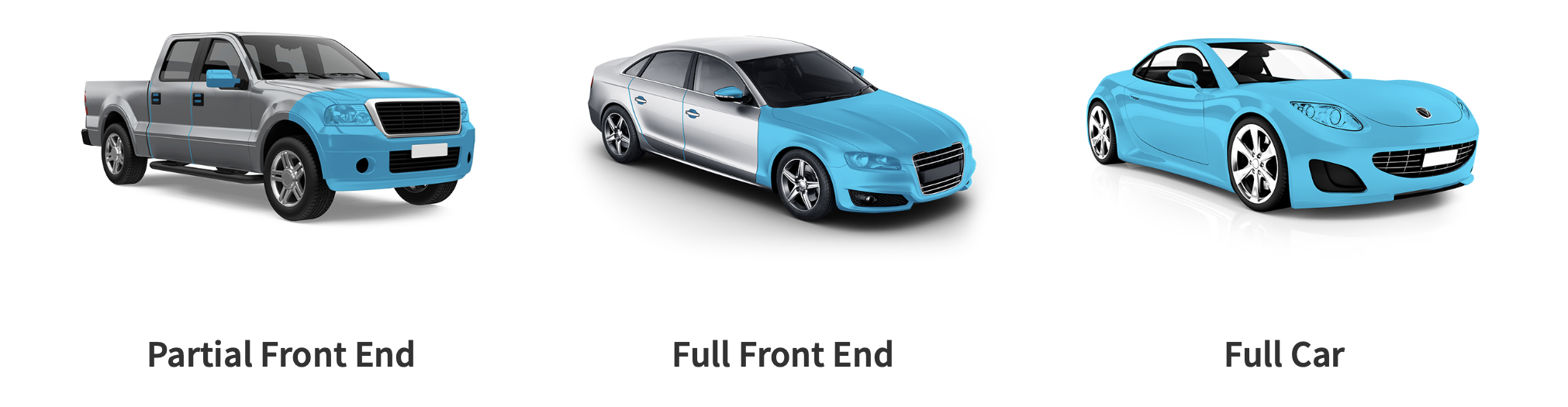 Auto Painting for Partial Front End, Full Front End, or Full Car Protection