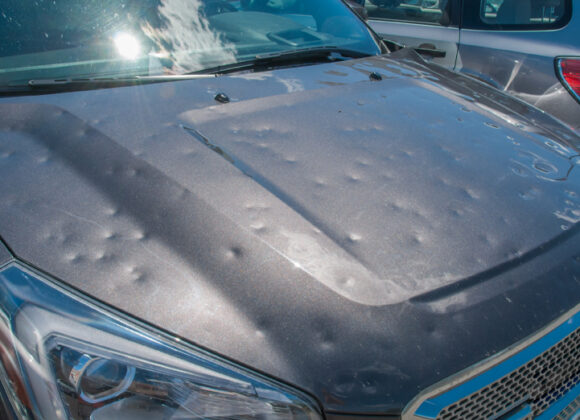 hood of a vehicle in need of Hail Damage Repair in North Dallas, McKinney, TX, Plano, TX, Dallas, Farmers Branch, Prosper